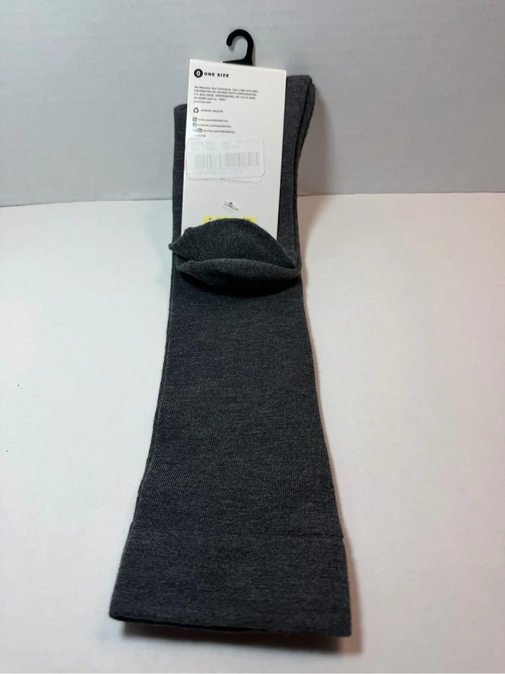 Hue Boutique Tall and Skinny with cushioned sole OTK Boot Sock Gray
